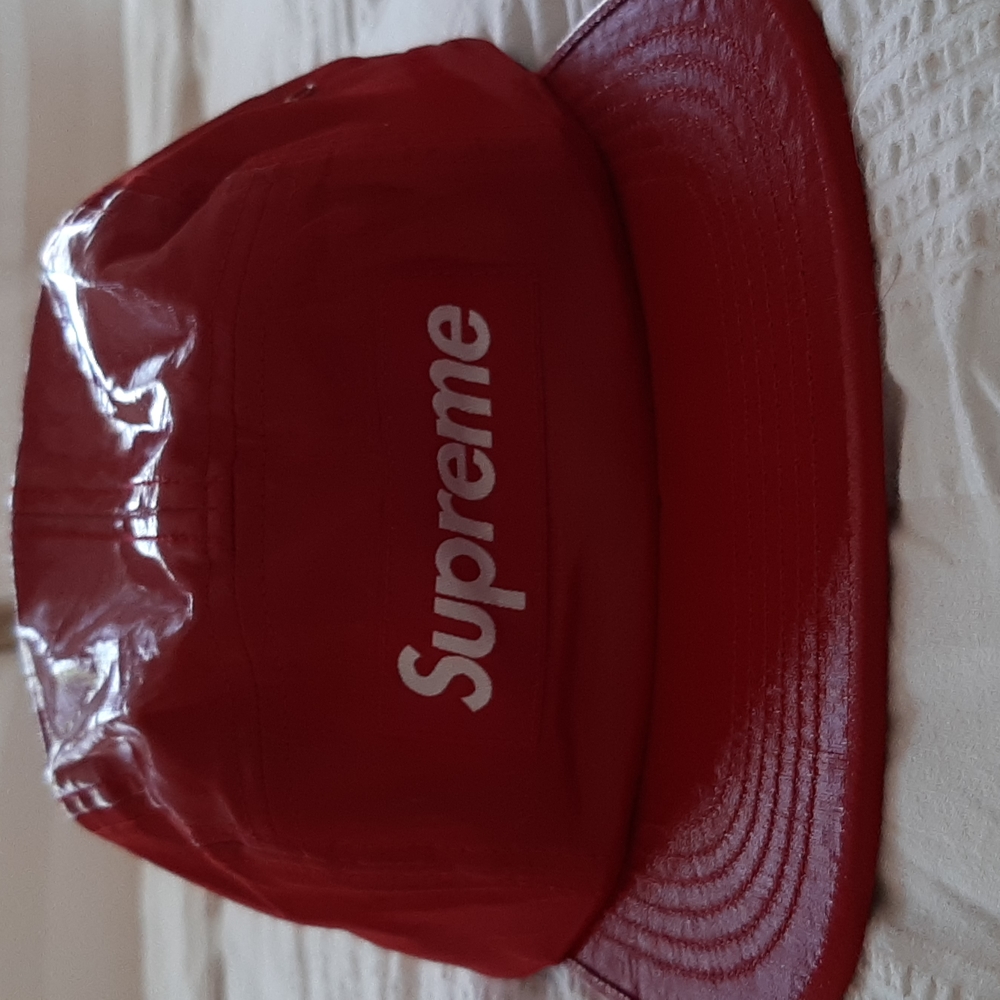 Supreme Coated Linen Camp Cap Red